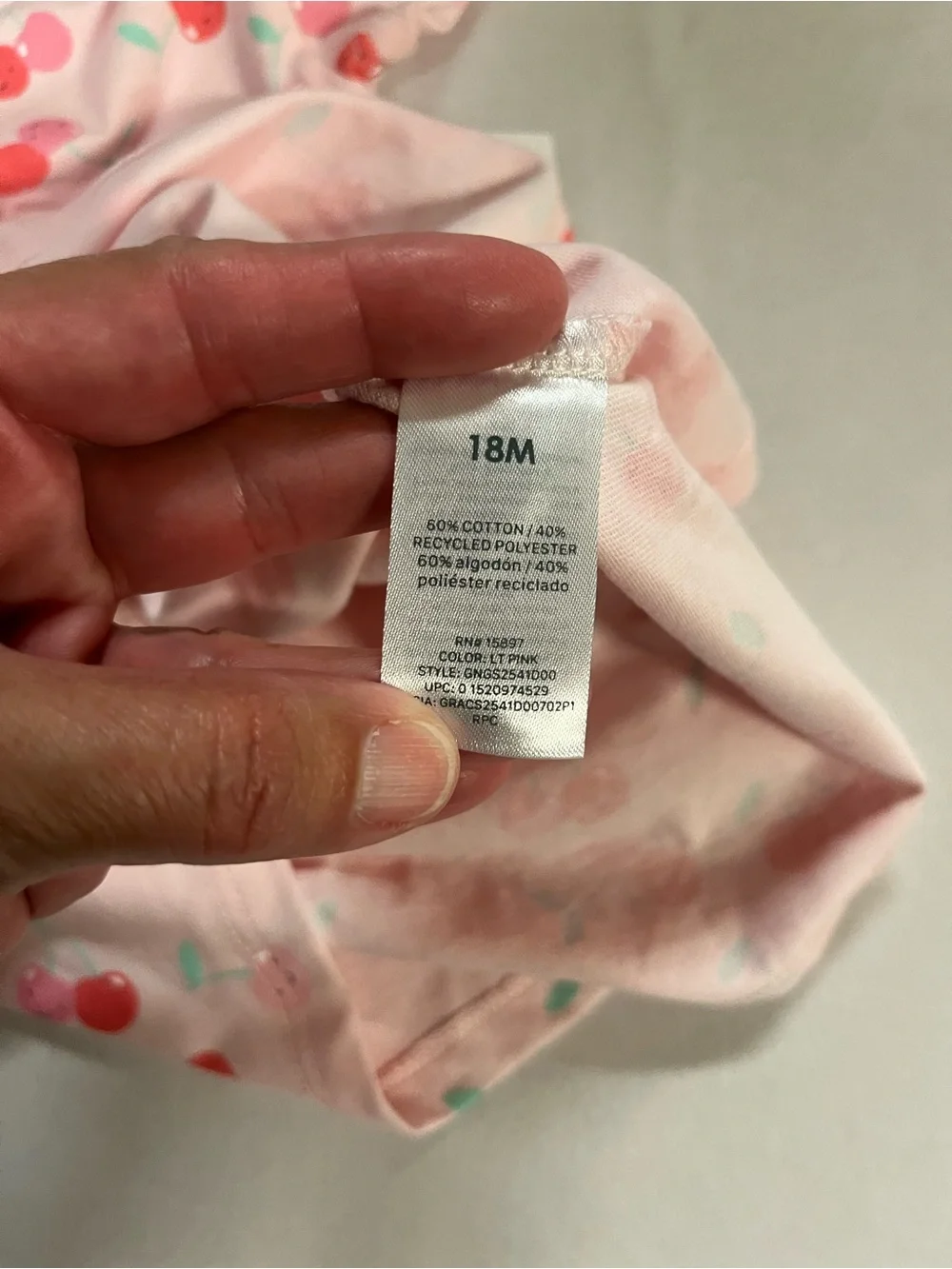 Garanimals 18M Cherry Print Dress Baby Girl Pink Kawaii Cherrycore
